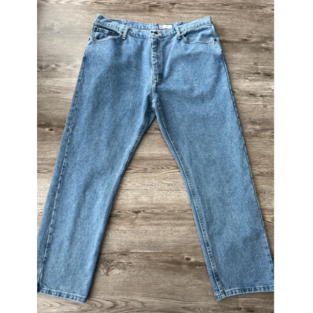 Wrangler Regular Fit Jeans Mens 40x30 Light Wash Straight Leg
